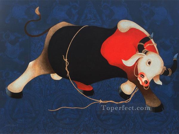 Indian bull Oil Paintings